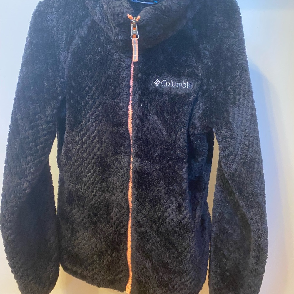 Columbia Kids Fleece Jacket - Black with Orange Accents